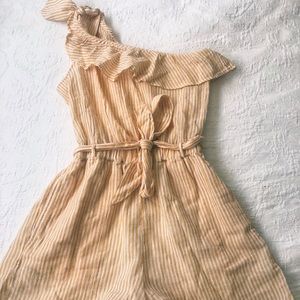 AMERICAN EAGLE YELLOW STRIPED ROMPER SIZE XXS
